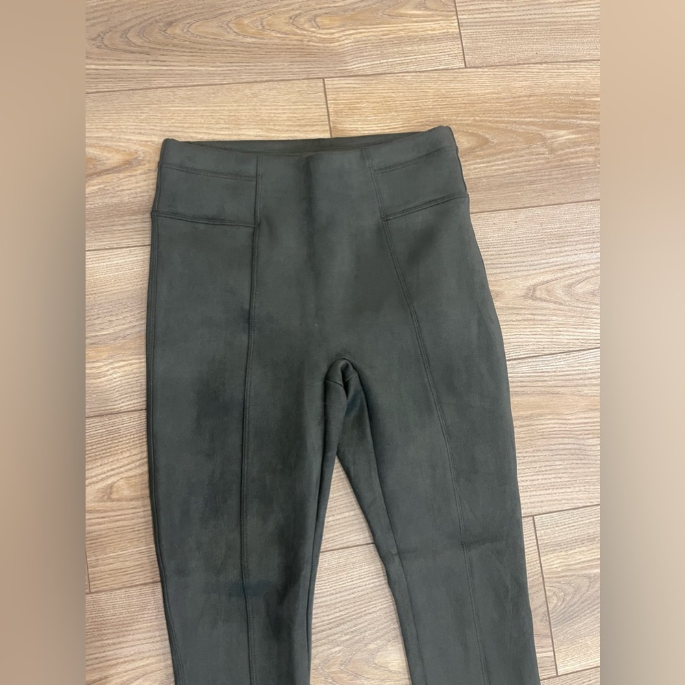 Spanx Olive Suede Leggings - Picture 2 of 4